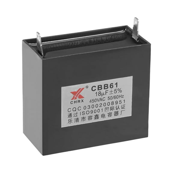 Uxcell 60x53x30mm 18uF 450V AC Single Insert CBB61 Ceiling Fan Run Capacitor
