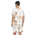 thumbnail image 2 of joogoo Men's Pajama Set Cartoon Owl Leaves V-Neck Pj Shorts Set 2 Piece Loungewear Sleepwear XXL, 2 of 7