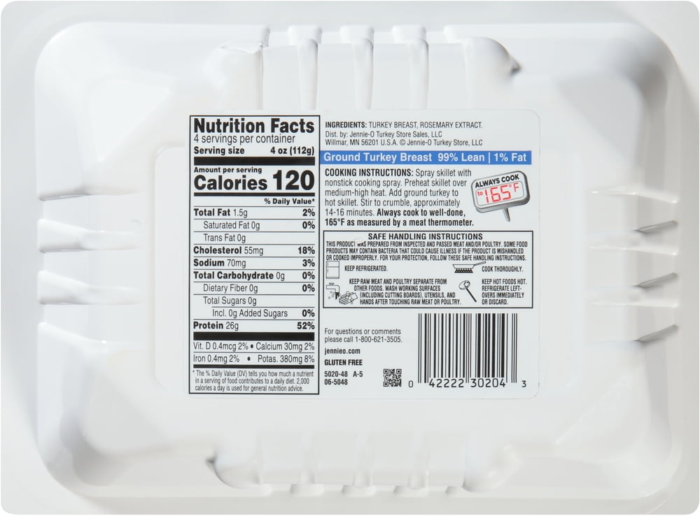JENNIE-O 99% Lean Ground Turkey Breast, 16 oz Tray - Walmart.com