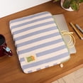 thumbnail image 4 of Papier To Go Zip Around Fabric Lap Top Case, Wavy Floral Lines, 15” x 10.6”, Blue, 4 of 4