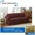 thumbnail image 3 of (4 pack) Mainstays Pixel 1-Piece Stretch Sofa Slipcover, Wine, 3 of 8