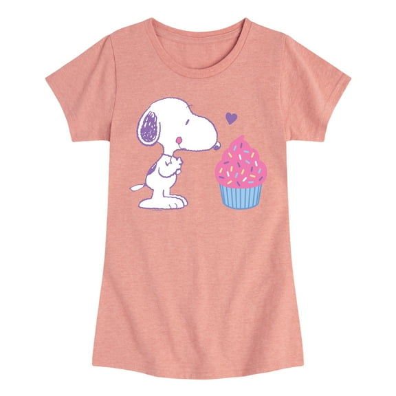 Peanuts - Snoopy Heart Cupcake - Youth Girls Short Sleeve Tee