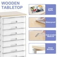 thumbnail image 5 of KK KINGRACK Storage Rolling Drawer Cart, Drawer Organizer with 8 Drawers and Wooden Tabletop, Metal & Plastic, White, 5 of 8