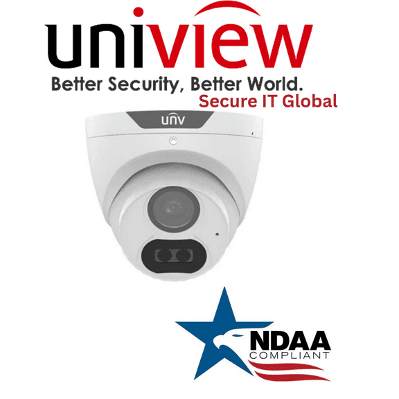 Uniview NDAA 5MP Turret IP Security Camera 2.8mm Lens, Built-in Mic & 98ft IR – From Secure IT Global