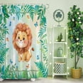 thumbnail image 2 of Shower Curtain, Cute Lion Green Leaves Waterproof Shower Curtain Set with Hooks for Bathroom Showers,Stalls and Bathtubs,72x72In Forest Animal Plant Butterfly, 2 of 9