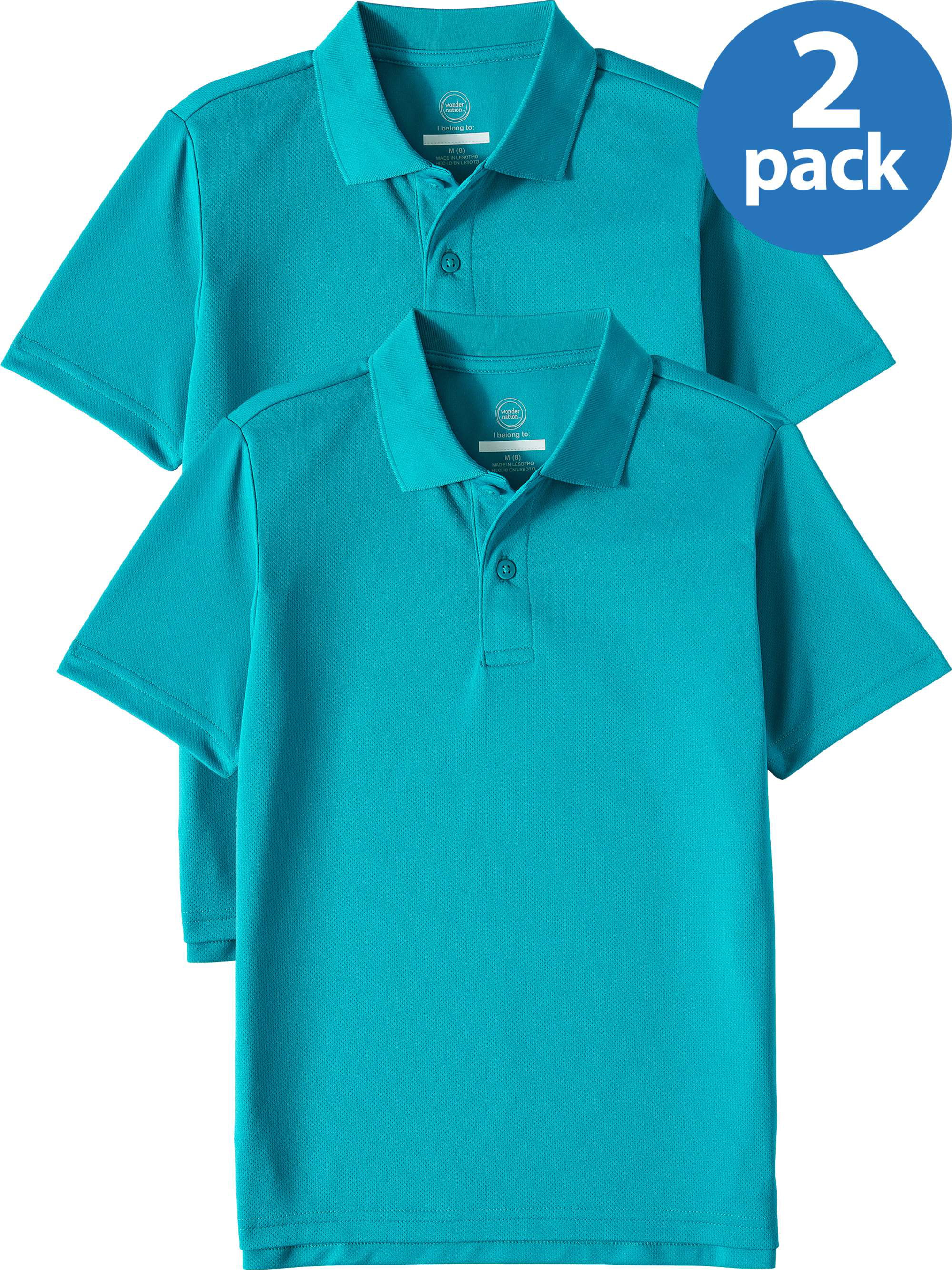 Essentials Boys' 2-Pack Performance Polo 