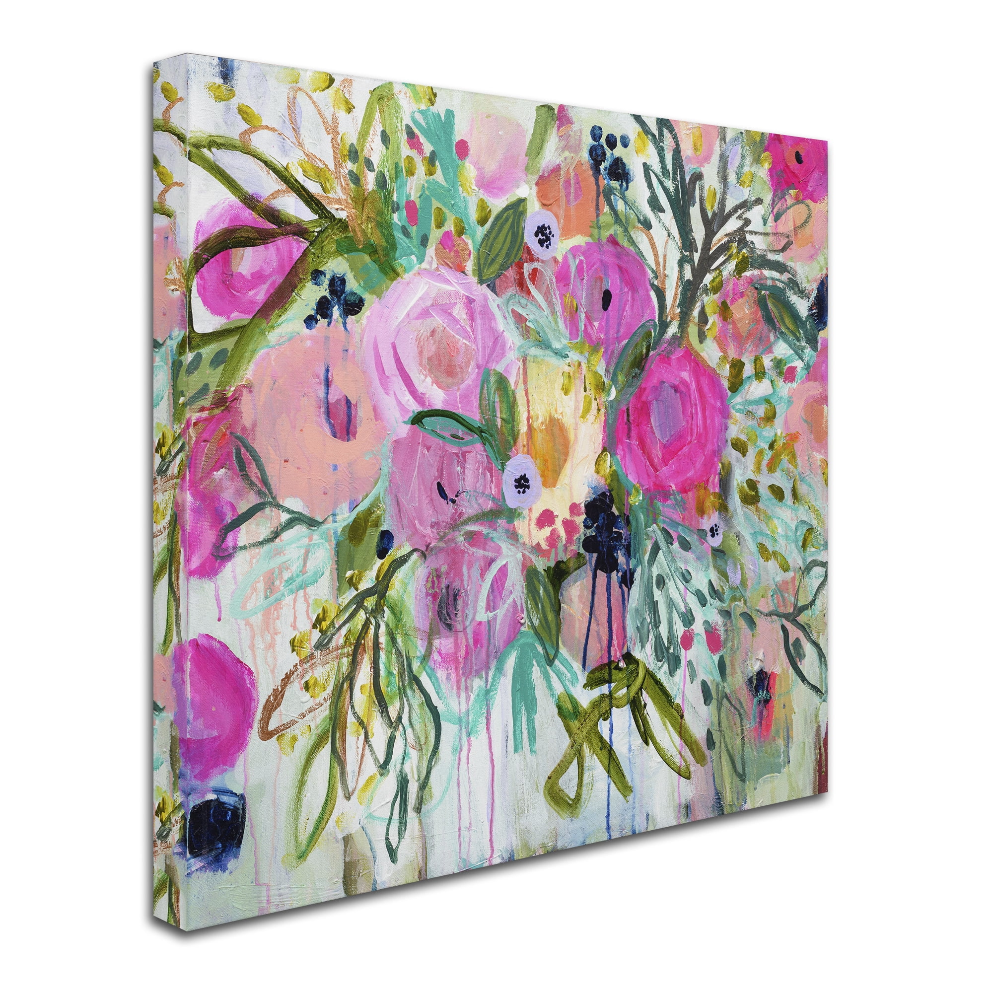 Trademark Fine Art 24x24 Floral Canvas Wall Art 'Rose Burst' by Carrie Schmitt