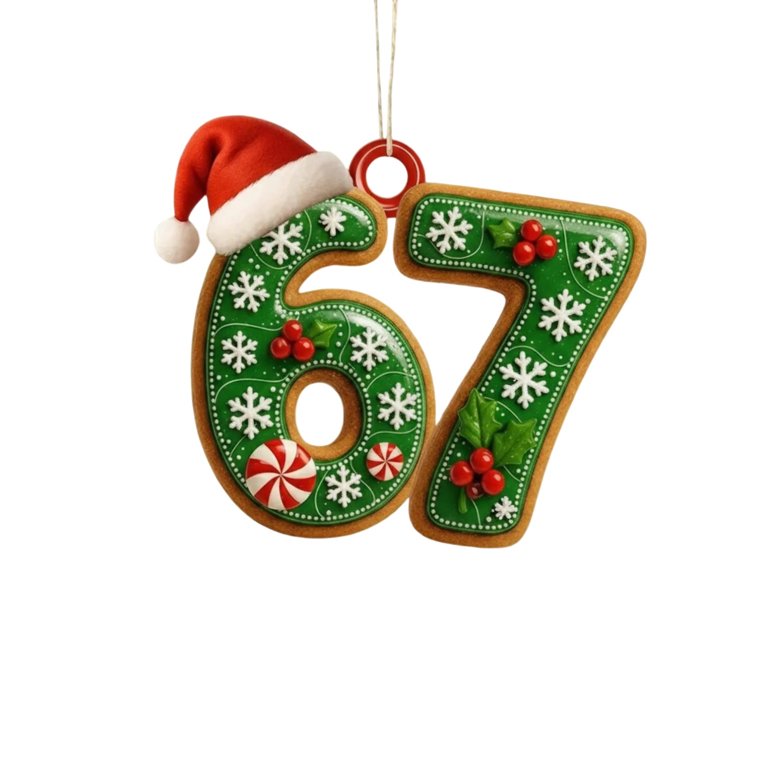 WKSCLPAI 67 Christmas Ornament, Funny 67 Small Acrylic Decorations