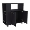 thumbnail image 6 of Cterwk 2 Doors Kitchen Cart with Microwave Shelf and 4 Wheels, Dark Brown, 6 of 8