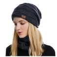 thumbnail image 1 of Fgnfyis Winter Knit Hat and Scarf Set Wool Blend Warm Neck Protection Two Piece Accessory Navy, 1 of 4