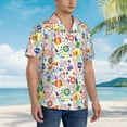 thumbnail image 3 of Pofeuu Retro Musi Disco Print Hawaiian Shirt for Men Sleeves Casual Button Down Summer Beach Dress Shirts T-Shirts,Small, 3 of 7