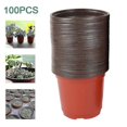 thumbnail image 2 of 100pcs Plant Pots, 4inch/10cm Indoor Plastic Seedling Pots, Soft Nursery Pots, Two-color Starter Pots, Flower Seed Seedling Pots, 2 of 5