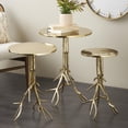 thumbnail image 2 of DecMode 15" x 22" Gold Aluminum Metal Tree Accent Table with Textured Tree Branch Legs, 3-Pieces, 2 of 9