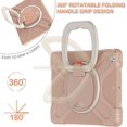 thumbnail image 2 of KOMI for iPad 9th/ 8th/ 7th Generation Case (iPad 10.2 inch Rugged Case 2021/2020/2019) with Screen Protector, Rotating Stand/Pencil Holder/Carrying Shoulder Strap Ring Kickstand (Rose Gold), 2 of 5