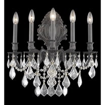 Monarch 5 light Dark Bronze Wall Sconce Clear Royal Cut Crystal