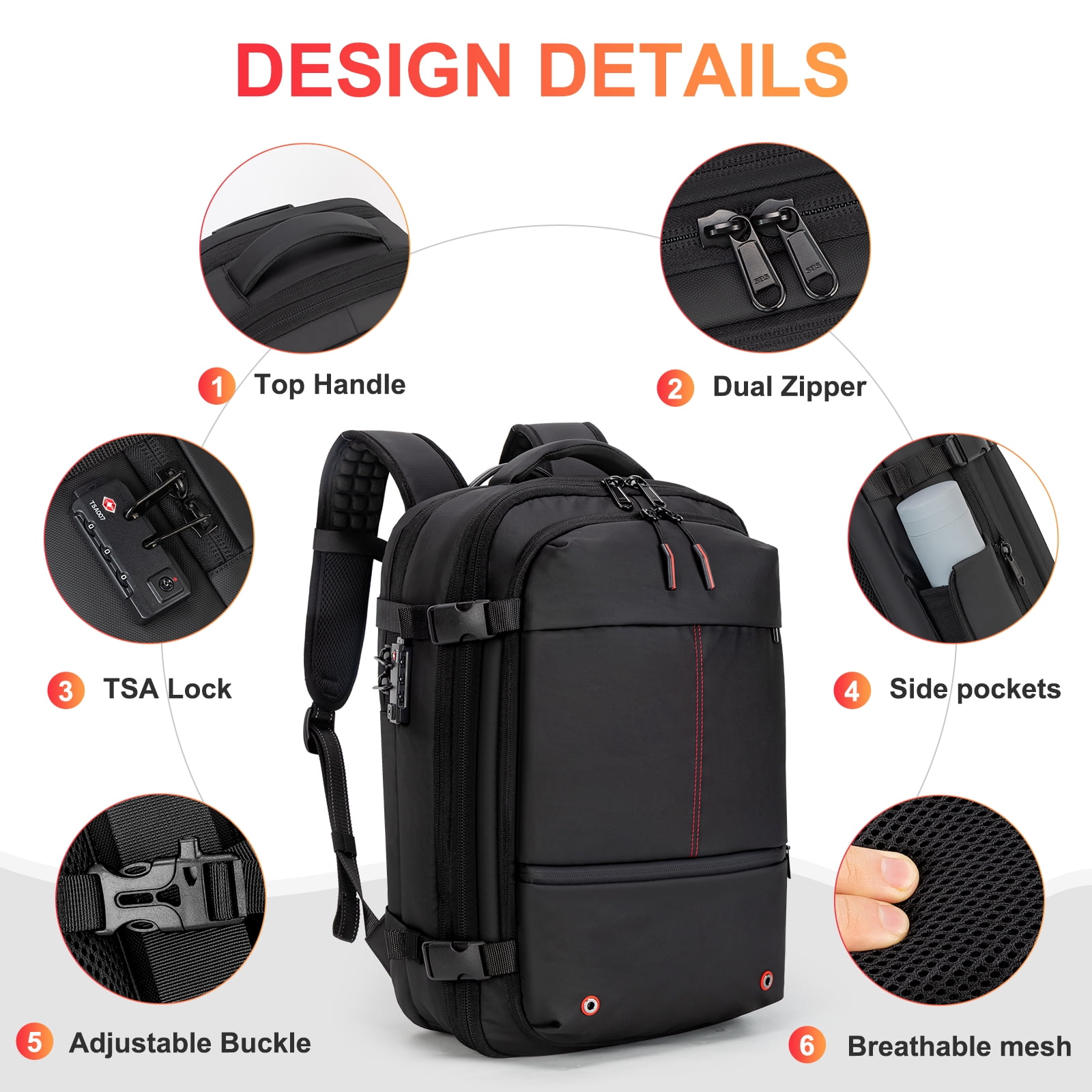 Vacuum Backpack for Travel, GreenTaYa 60L Expandable Compression Bag with Electric Vacuum Pump, Water Resistant and Anti Theft(Black)
