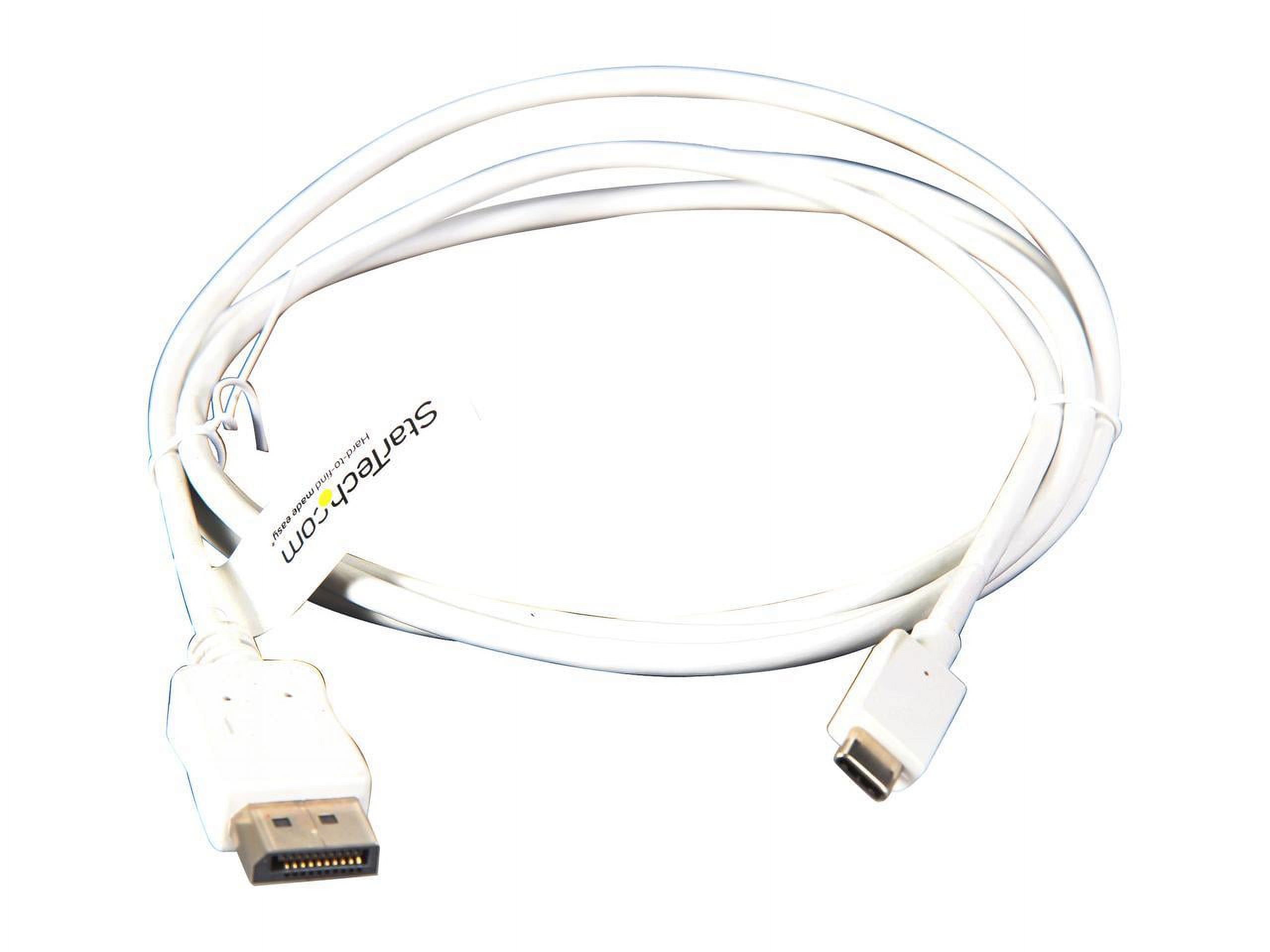 StarTech.com CDP2DPMM6W 6ft USB C to DisplayPort Cable - White - 4K 60Hz DisplayPort Cable - USB Type C to DisplayPort Adapter (CDP2DPMM6W) - image 2 of 3