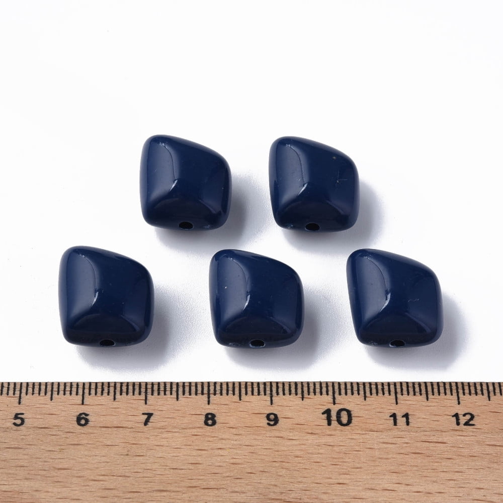 Opaque Acrylic Beads Polygon Midnight Blue 17.5x15.5x11mm Hole: 2mm about 230pcs/500g