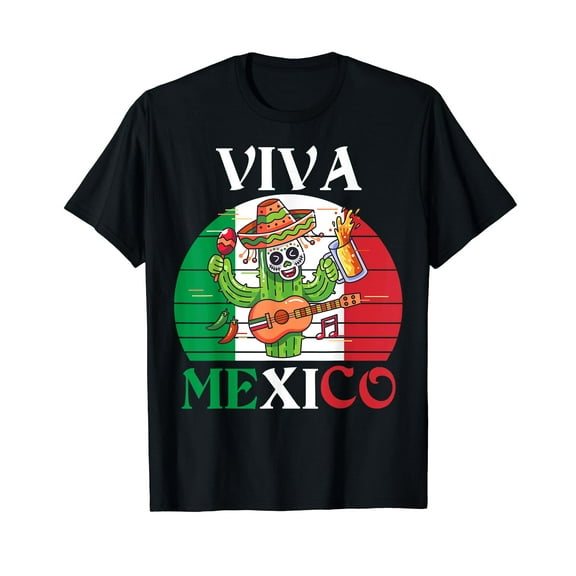 Viva Mexico-Shirt Men Mexican Flag Short Sleeve T-Shirt Black Tee Gift