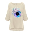 thumbnail image 5 of Camisas de lino y algodón para mujer, informal, con botones, sueltas, para la playa, blusa de talla grande Fridja  hj1110, 5 of 5