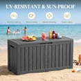 thumbnail image 5 of MINDYES 85 Gallon Deck Box, Backyards Cushions Outdoor Storage Box, Resin Patio Storage for Garden Tools, Black, 5 of 6