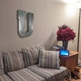 thumbnail image 6 of Huge 20" Metal Letter "U" Wall Decor, Silver with Rusted Edges, Galvanized Wall Mountable Decoration for Country, Mid-Century, or Farmhouse Themed Room or Event, 6 of 6