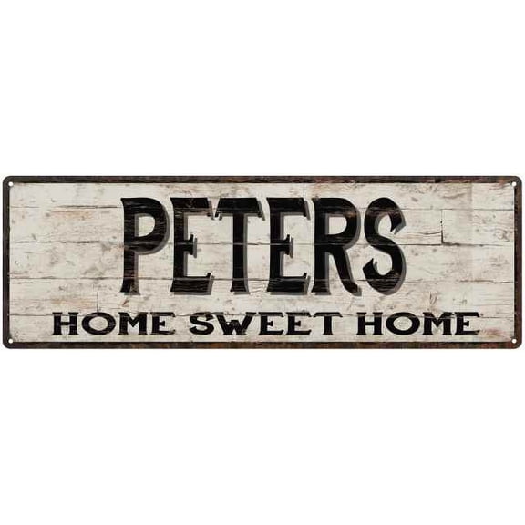 PETERS Rustic Home Sweet Home Sign Gift 8x24 Metal Decor 108240084190
