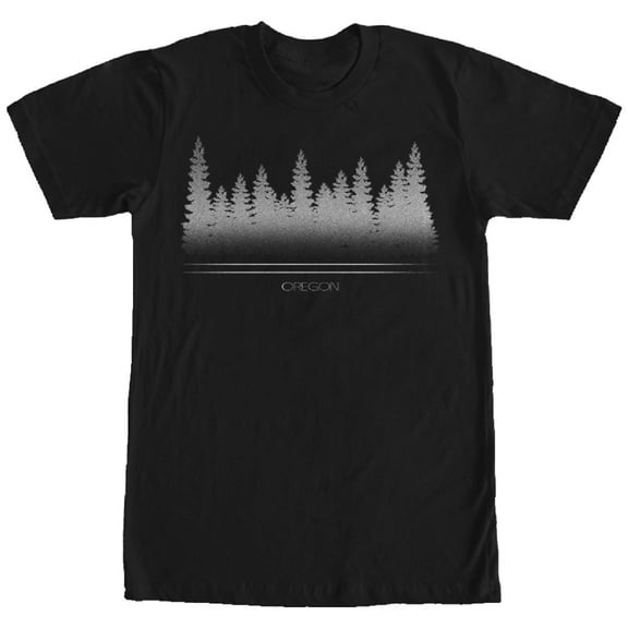 Men's Lost Gods Oregon Pine Trees  Graphic Tee Black Small