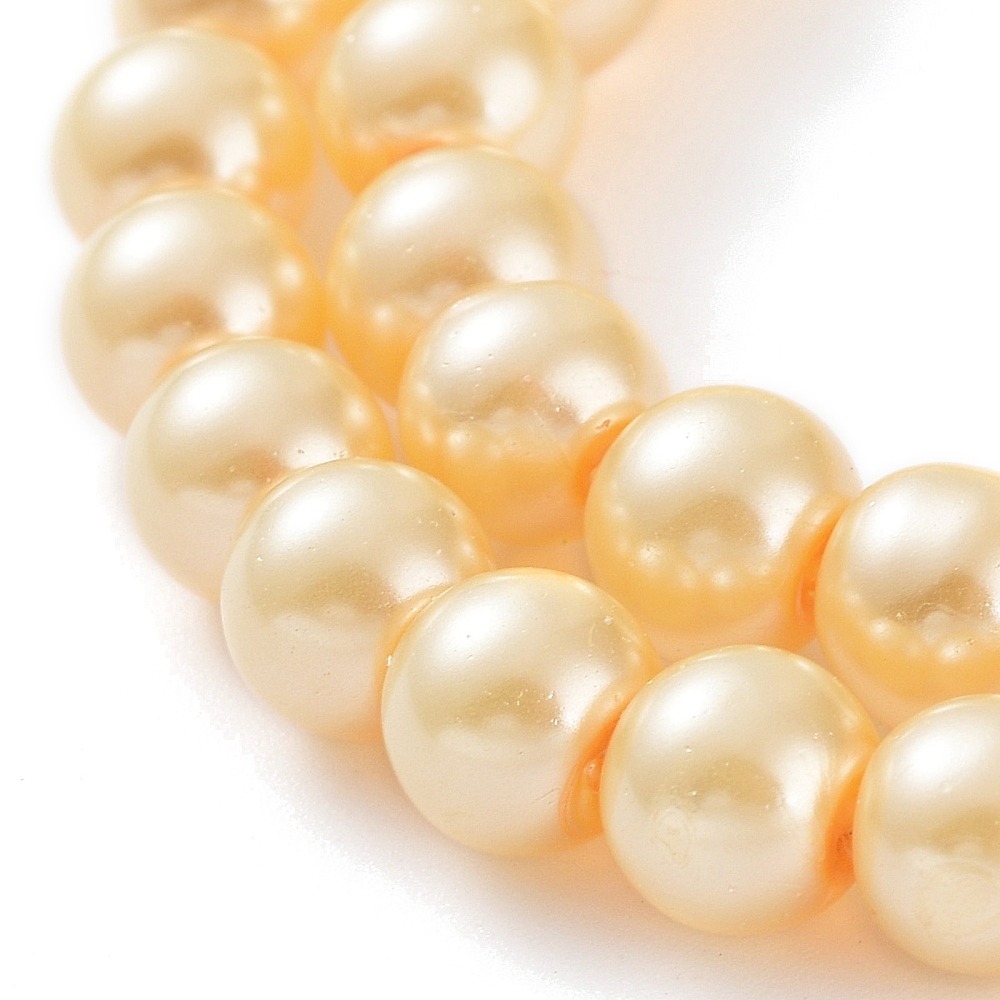 20strands Baking Painted Pearlized Glass Pearl Round Bead Strands Moccasin 6~7mm Hole: 1mm about 135~140pcs/strand 31.4 inch