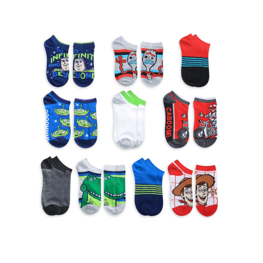 Disney Pixar Toy Story Toy Story Boys Socks, 10 Pack No Shows, Sizes