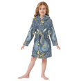 thumbnail image 6 of FORMRS Niños Bathrobe Unisex Hooded Robe Soft Plush Pajamas Sleepwear, Size 10-12T, Yellow Forest Pattern, 6 of 7