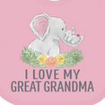 thumbnail image 4 of Inktastic I Love My Great Grandma Cute Elephants and Spring Flowers Boys or Girls Baby Bib, 4 of 4