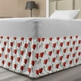 thumbnail image 1 of Romantic Bed Skirt, Valentine's Hearts Lovers Heartbroken Amour Graphic on Plain Backdrop, Elastic Bedskirt Dust Ruffle Wrap Around for Bedding Decor, 4 Sizes, Vermilion Pale Orange, by Ambesonne, 1 of 2
