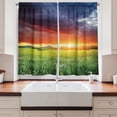 thumbnail image 2 of Ambesonne Colorful Kitchen Curtains, Sunset Modern View, 55"x45", Multicolor, 2 of 3