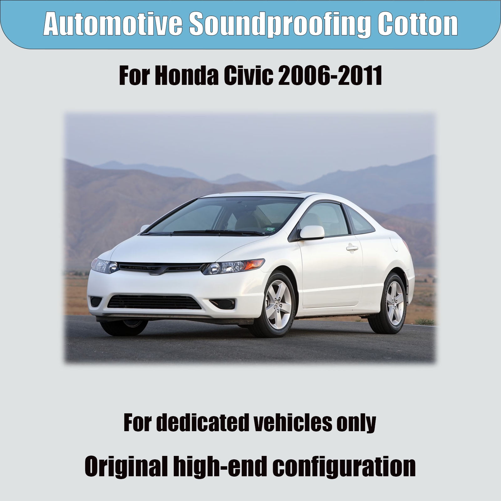 Car Engine Insulation Cotton, Front Engine Hood Sound Heat Insulation Cotton For Honda Civic 2006-2020, Soundproof Car Accessories-06-11Civic small aluminum foil