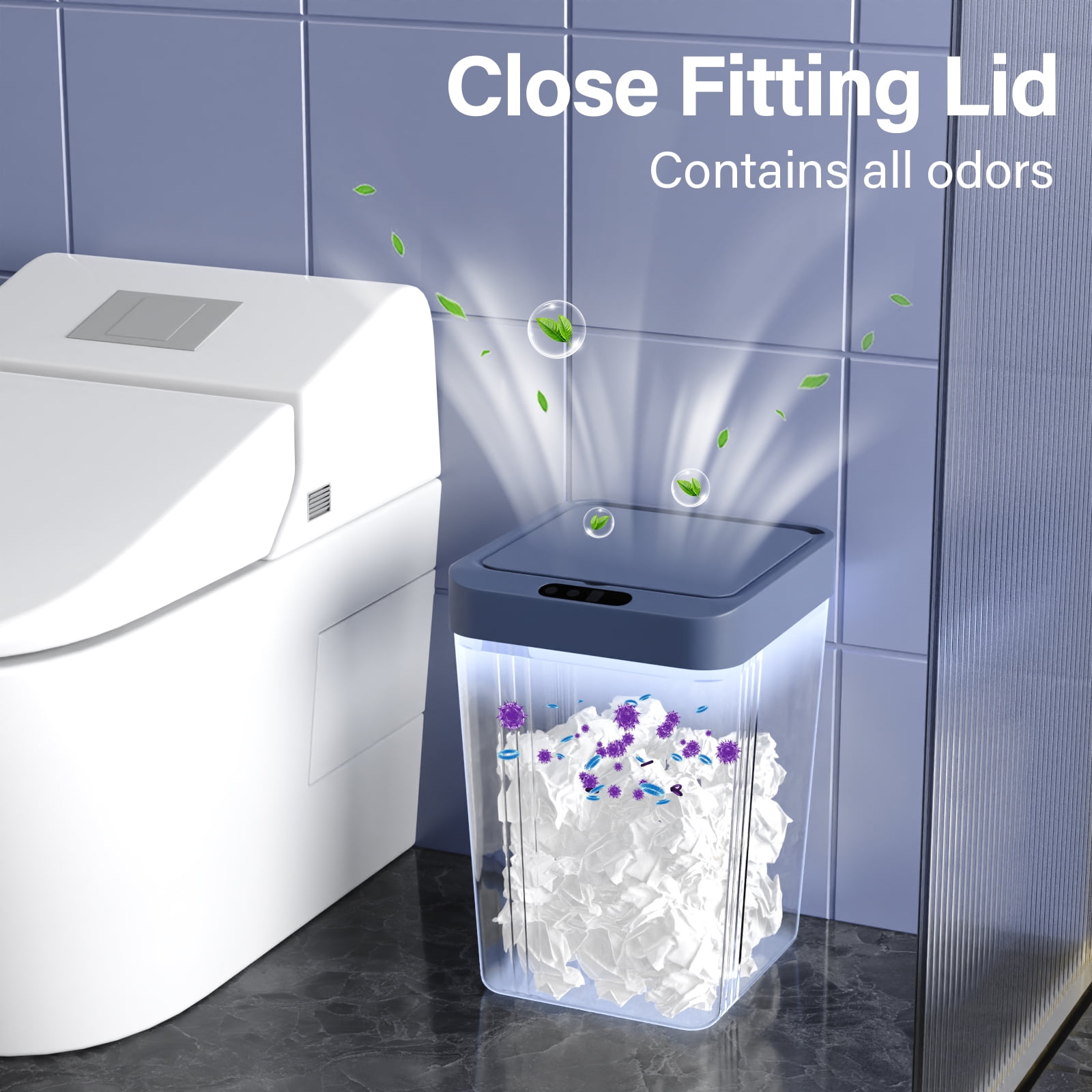 TINANA 2 Pack Auto Smart Sensor Trash Can - 3.0 Gallon for