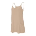 thumbnail image 3 of Robe Décontractée pour Femmes Robe Unie Mode Décontractée Double Poche Robe à Bretelles Vêtements pour Femmes Adultes Kaki Taille TTG, 3 of 7