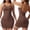 #740-Coffee, variant on Women's Solid Color Backless Bodycon Dress, Slimming Shapewear with Tummy Control and Butt Lift, Seamless Invisible Bodysuit for Evening Party and Date Night