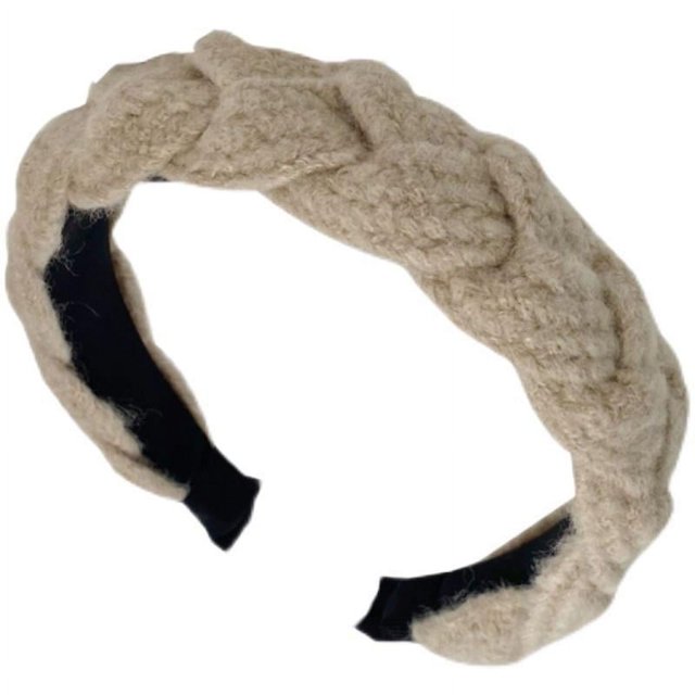 Diademas para mujer Diademas trenzadas Diadema de moda Accesorios para el cabello cruzados, Diadema beige Diadema ancha Suave
