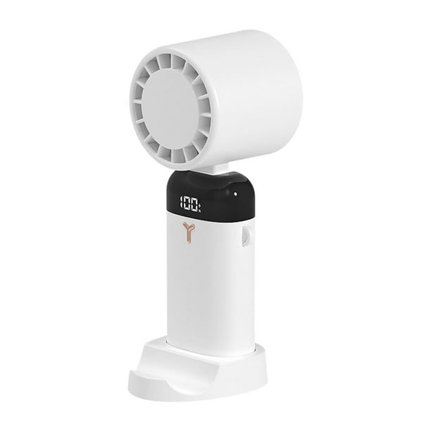 Mini ventilador portátil, mini ventilador portátil con soporte para teléfono, ventilador de cuello, tres velocidades, viento, ventilador de escritorio Blanco Sunnimix admirador personal