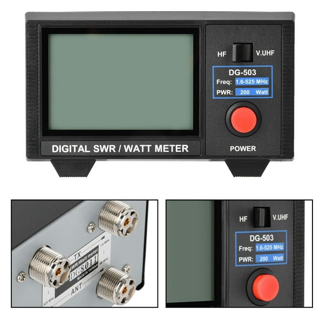 Digital SWR/Watt Meter, One Push Button Safe Convenient DG-503 Digital SWR/Watt Meter For Measure Forward Power Reflection Power And VSWR
