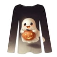 thumbnail image 5 of ZHYou Long Sleeve Halloween Tops for Women Long Sleeve Cute Printed Crewneck Comfy Pullover Shirts,Multicolor,Size XL, 5 of 6