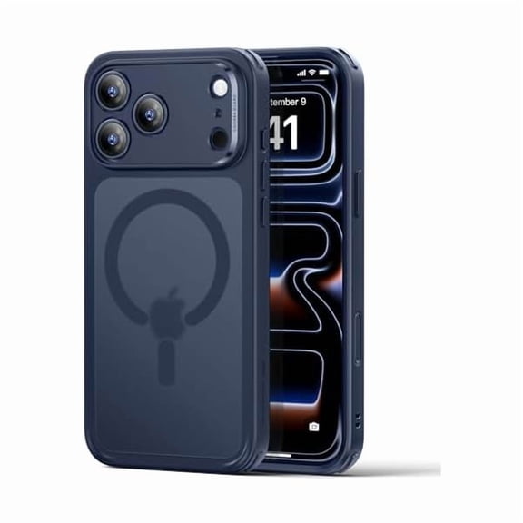 ZHU997 for iPhone 17 Pro Max Case, Camera Control, Compatible with MagSafe, Shockproof Military-Grade Protection, Magnetic Phone Case for iPhone 17 Pro Max, Classic Hybrid Case, Frosted Blue