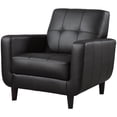 thumbnail image 1 of Bowery Hill Chaise d'Appoint Touffetée en Faux Cuir Noir, 1 of 2