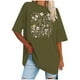 thumbnail image 1 of Camisetas de Manga Corta para las Mujeres Impreso Cuello Redondo Suelto Camiseta, Casual Cuatro Estaciones Blusa para el Hogar, 1 of 3