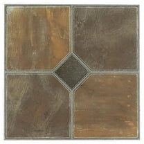 Roman Palace Collection 20 Pack of 12" x 12" Self Adhesive High Gloss (No Wax) Finish 1.2mm Thick Vinyl Tiles - Rustic