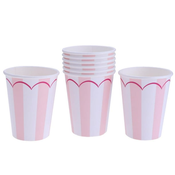 8 Pedazos Vaso Tazas de Papel Desechable Servicio de para de Casamiento Cumpleaños de Baby Shower Rosado Colcomx Vasos desechables para fiesta