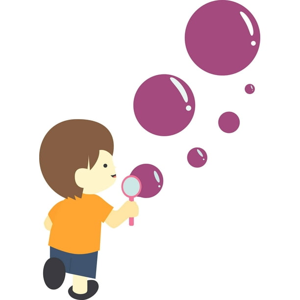 Playing Toys Blowing Bubbles Fun Decors Wall Sticker Art Design
