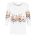 thumbnail image 4 of Kezqiaxn Plus Size Shirts for Women 3/4 Sleeve Crew Neck Work Blouses Summer Tops Trendy Fashion Women's Clothing, 4 of 5