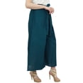 thumbnail image 3 of Phagun Solid Blue Self Tie Waist Casual Wear Ladies Fisherman Harem Pants-XL, 3 of 6